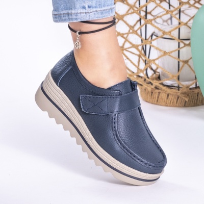 Pantofi Casual Piele Naturala MM218 Albastru