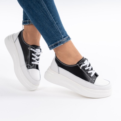 Pantofi Casual Piele Naturala Negri 202