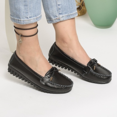 Pantofi Casual Piele Naturala Negri FZ8817