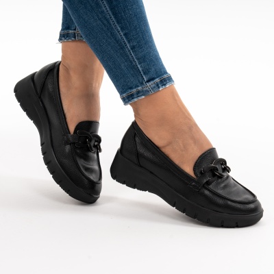Pantofi Casual Piele Naturala Negri QL1077