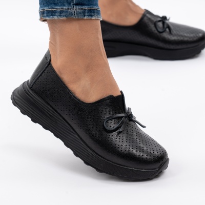 Pantofi Casual Piele Naturala Negri T-5930