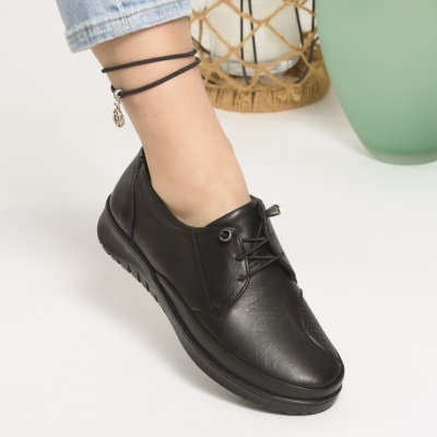 Pantofi Casual Piele Naturala Negri V2
