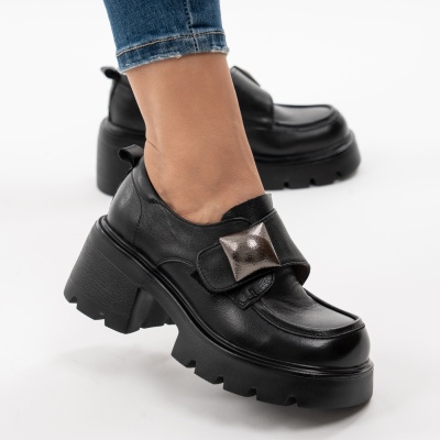 Pantofi Casual Piele Naturala Negru AN277