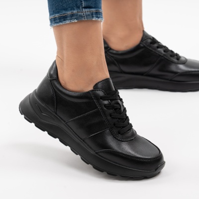 Pantofi Casual Piele Naturala Negru F001-972