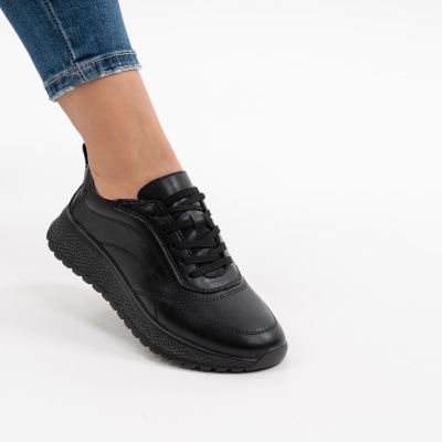Pantofi Casual Piele Naturala Negru F001-977