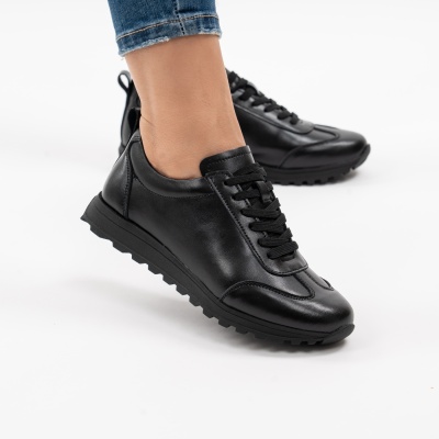 Pantofi Casual Piele Naturala Negru F002-642
