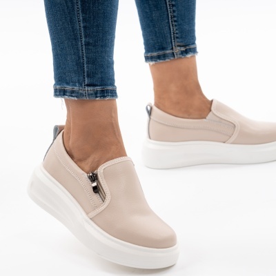 Pantofi Casual Piele Naturala Pink T6051
