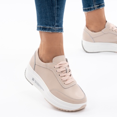 Pantofi Casual Piele Naturala T-7100 Roz
