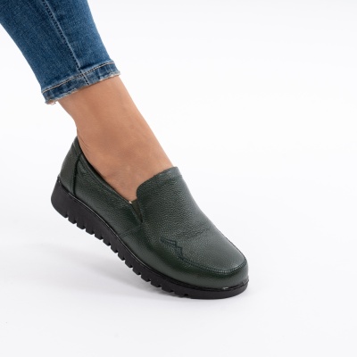 Pantofi Casual Piele Naturala Verde AN559