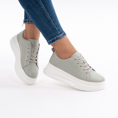 Pantofi Casual Piele Naturala Verde AW-2023-26