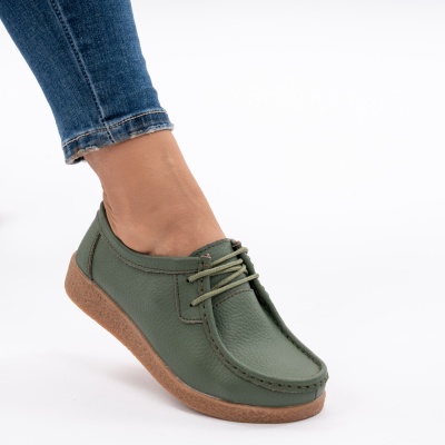 Pantofi Casual Piele Naturala Verde WK 212