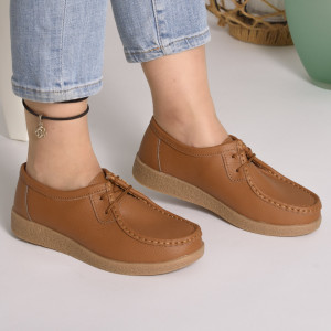 Pantofi Casual Piele Naturala WK 212C Camel 