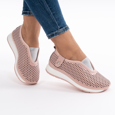 Pantofi Casual Piele Naturala XH-2074 ROZ