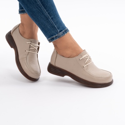 Pantofi Dama Piele Naturala Bej 8055