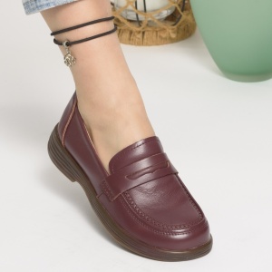 Pantofi Dama Piele Naturala Visiniu  8056