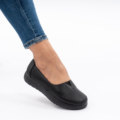 Pantofi Piele Naturala Negri Super Usor F2314