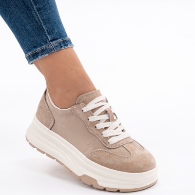 Pantofi Piele Naturala Talpa RELAX A03-1 Bej