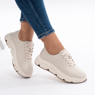 Pantofi Piele Naturala Talpa RELAX F002-534 Bej