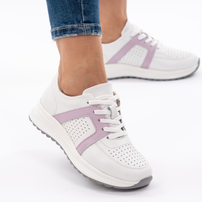 Pantofi Sport Piele Naturala 526 Mov