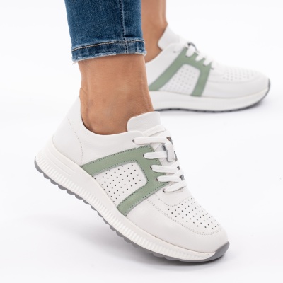 Pantofi Sport Piele Naturala 526 Verde