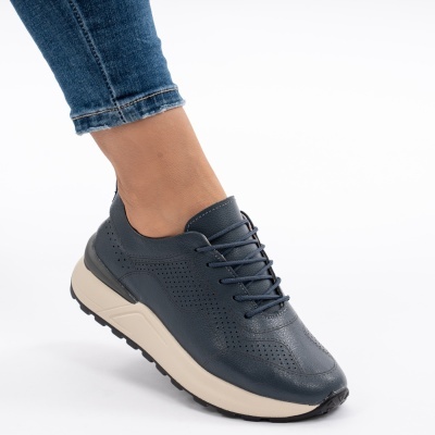 Pantofi Sport Piele Naturala Gri AN368