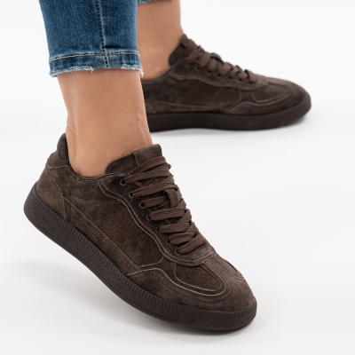 Pantofi Sport Piele Naturala Maro R830