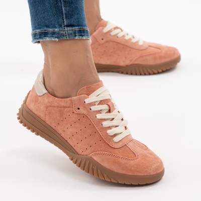 Pantofi Sport Piele Naturala Orange AN25981