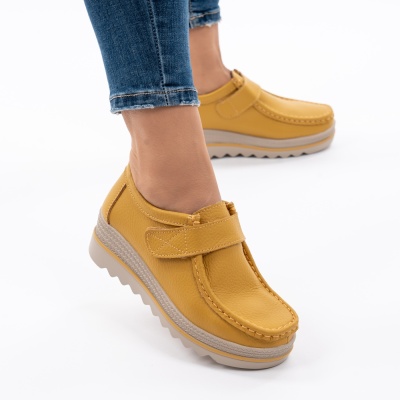 Pantofi Talpa Comoda Piele Naturala MM218 Mustar