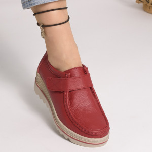 Pantofi Talpa Comoda Piele Naturala MM218 Rosu