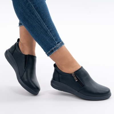 Pantofi Talpa Flexibila Piele Naturala T-3100 Albastri