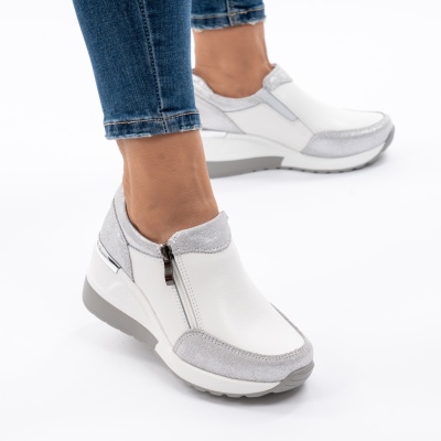 Pantofi Talpa Ortopedica Piele Naturala Alb ZT-06