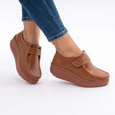 Pantofi Talpa Ortopedica Piele Naturala AN333 Camel