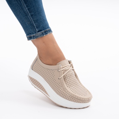 Pantofi Talpa Ortopedica Piele Naturala Bej MM264