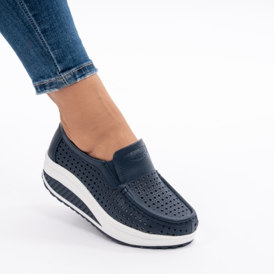 Pantofi Talpa Ortopedica Piele Naturala Bleumarin A522