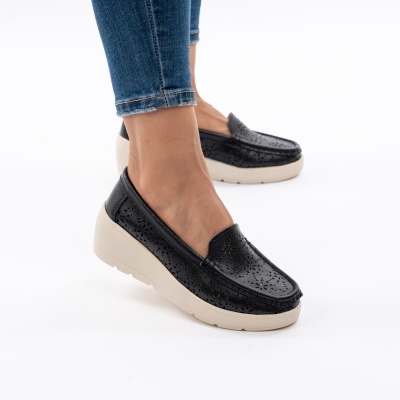 Pantofi Talpa Ortopedica Piele Naturala Negri AN3125