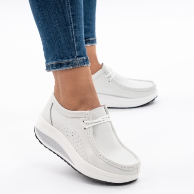 Pantofi Talpa Ortopedica Piele Naturala PL 42 Alb