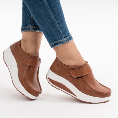 Pantofi Talpa Ortopedica Piele Naturala PL58 Maro