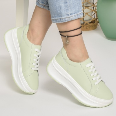 Pantofi Talpa Ortopedica Piele Naturala Verde 6855