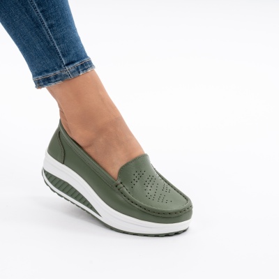 Pantofi Talpa Ortopedica Piele Naturala Verde A339