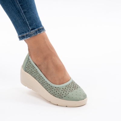 Pantofi Talpa Ortopedica Piele Naturala Verde AN3129