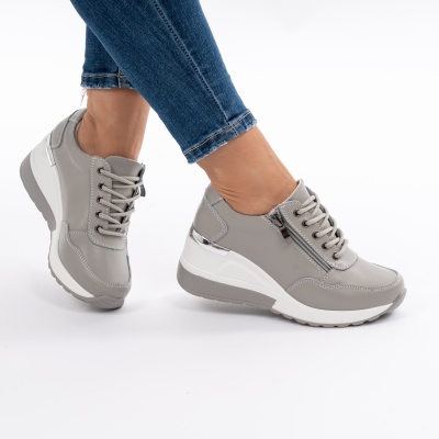 Pantofi Talpa Ortopedica Piele Naturala ZT-04 Gri