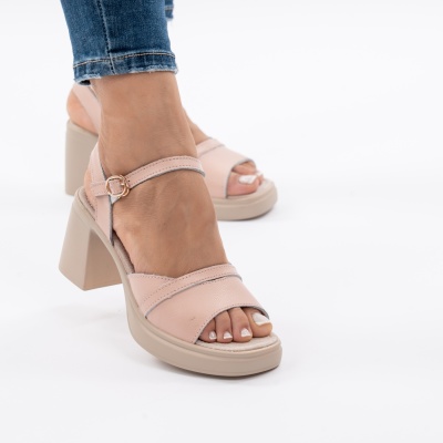 Pantofi Tip Sandale Piele Naturala Talpa Comoda AN2510-7 Roz