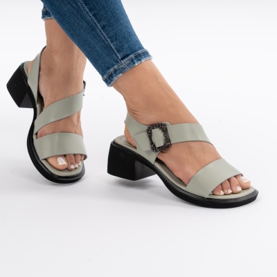 Pantofi Tip Sandale Piele Naturala Talpa Comoda JY5769 Verde