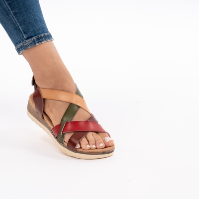 Pantofi Tip Sandale Piele Naturala Talpa Comoda OD924 Rosu