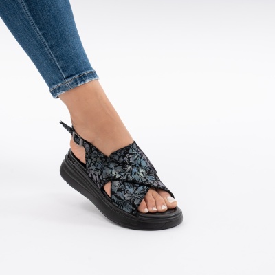 Pantofi Tip Sandale Piele Naturala Talpa Comoda T-8006-2 Negru