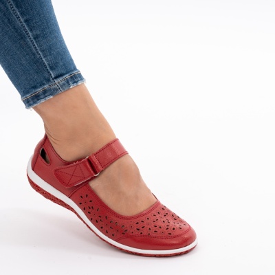 Sandale Piele Naturala Rosu AN2859