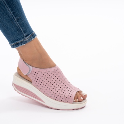 Sandale Talpa Ortopedica Piele Naturala Roz A523