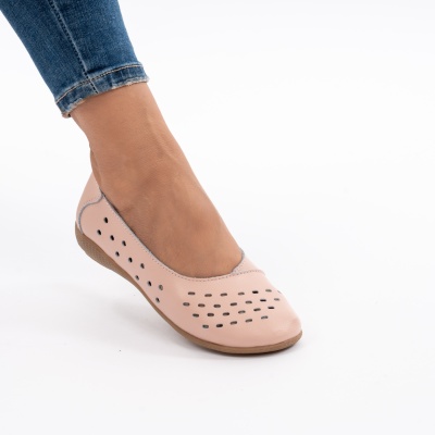 Balerini Piele Naturala AN806 Roz