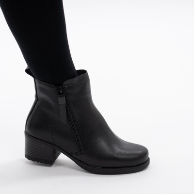 Botine Piele Naturala Negre 2803