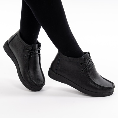 Ghete Imblanite Piele Naturala BLACK 212-1B